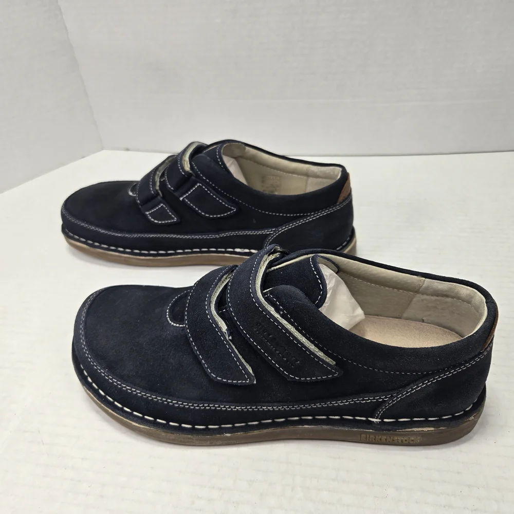 Birkenstock Unisex Tyler Oxford Velcro Closure Blue Suede Shoes EU 39 US W8 M6 - Picture 3 of 12